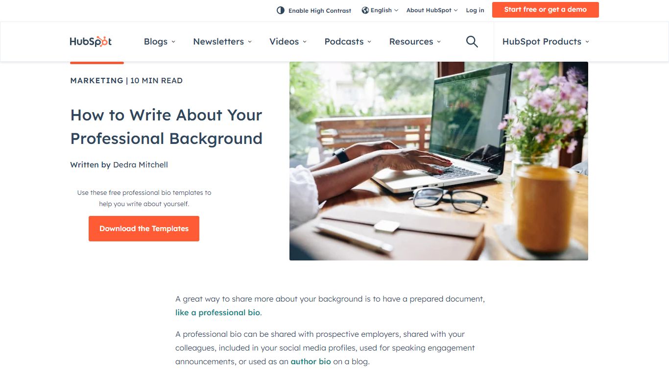 How to Write About Your Professional Background - HubSpot